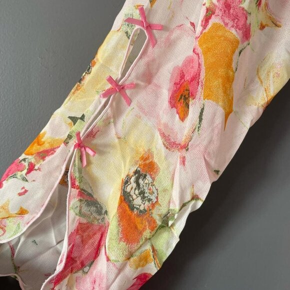 Fairycore Chiffon Set L-XL Watercolor Floral Duster & Pants Ethereal - Picture 5 of 16